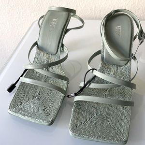 ZARA HEELED LEATHER SANDALS WITH JUTE INSOLE